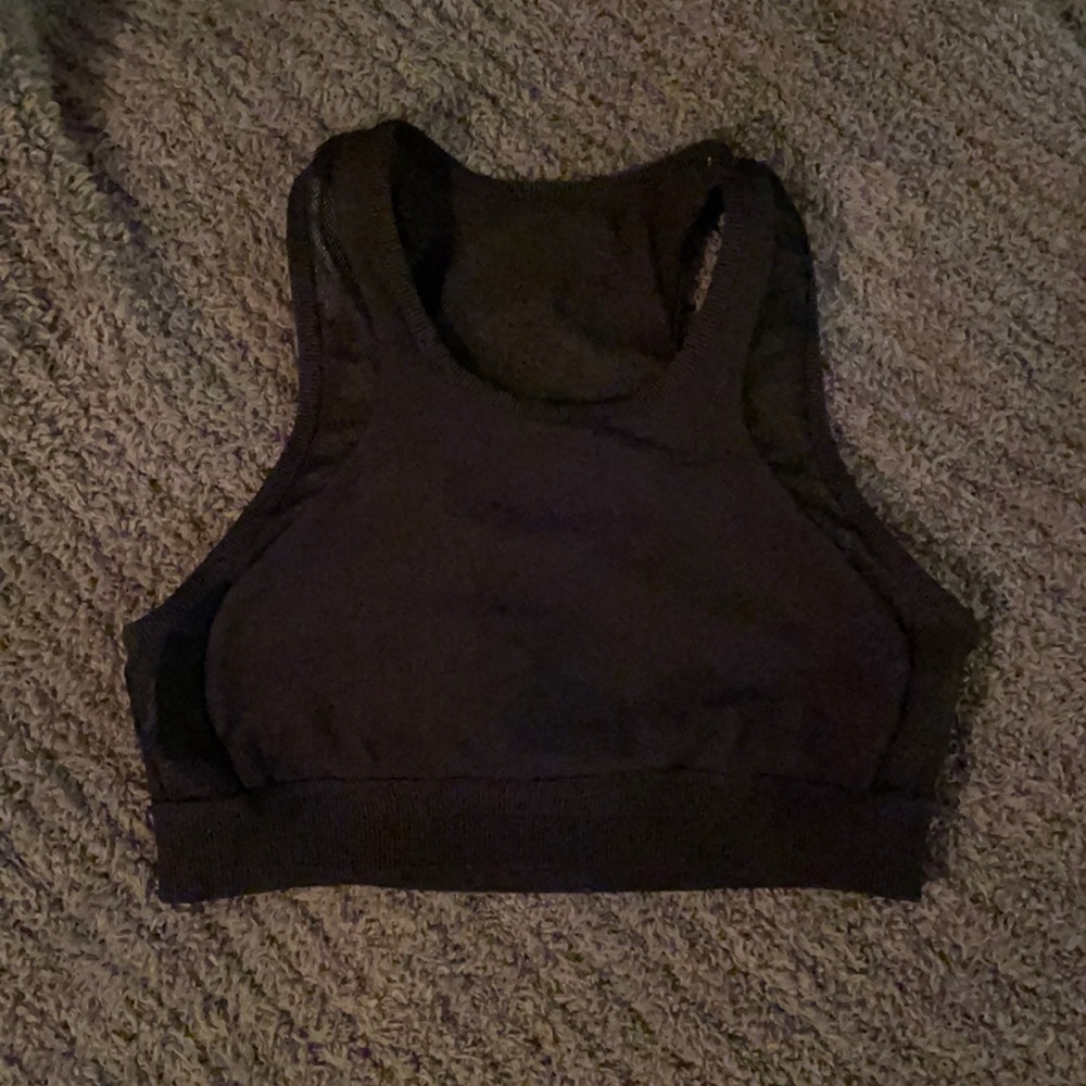 Black BlueLife sports bra. Crop. Mesh back. Size s